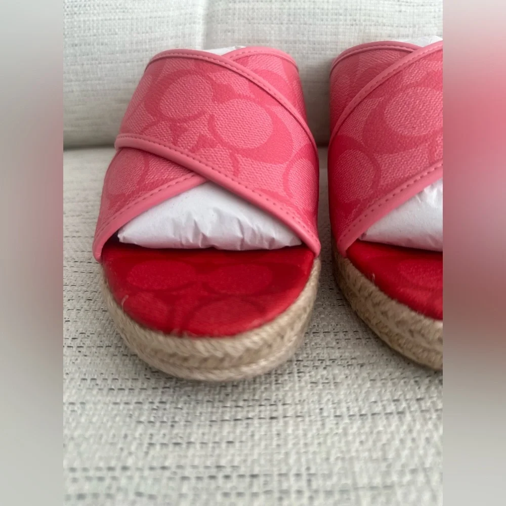 Coach Sloan Espadrille Pink Lemonade/Pop Red size 9M